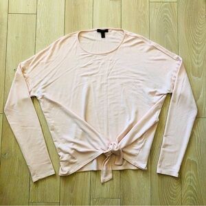 J. Crew Relaxed Fit Waist Tie Long Sleeve Top in Light Pink Size M